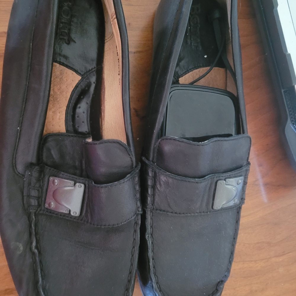 Born Black Leather Women's Loafers